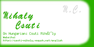 mihaly csuti business card